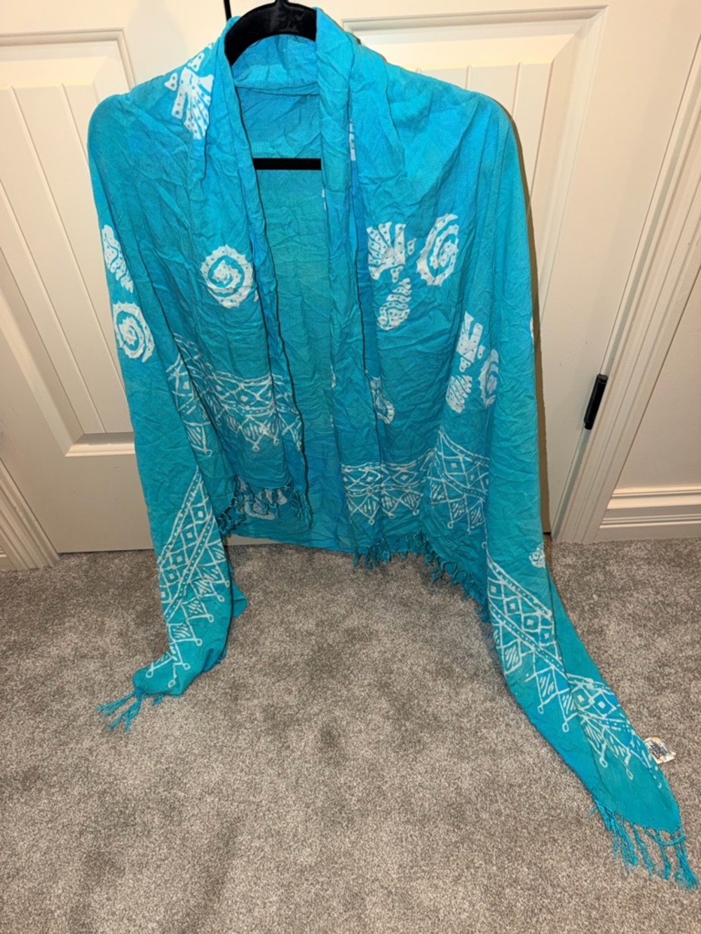 Turquoise Printed Women's Swim Coverup Wrap